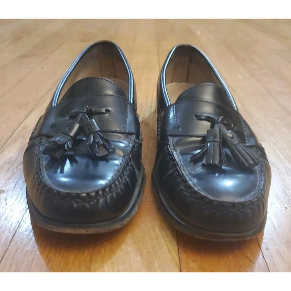 Cole Haan City Mens Black Leather Tassel Dress Loafer Slip-On US 10 D